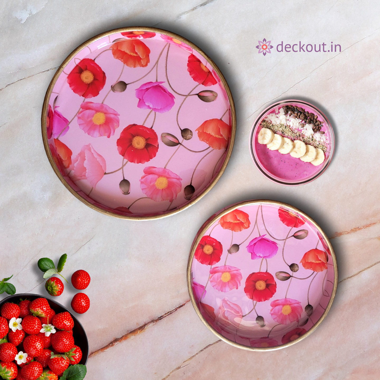 Round MDF Tray Set