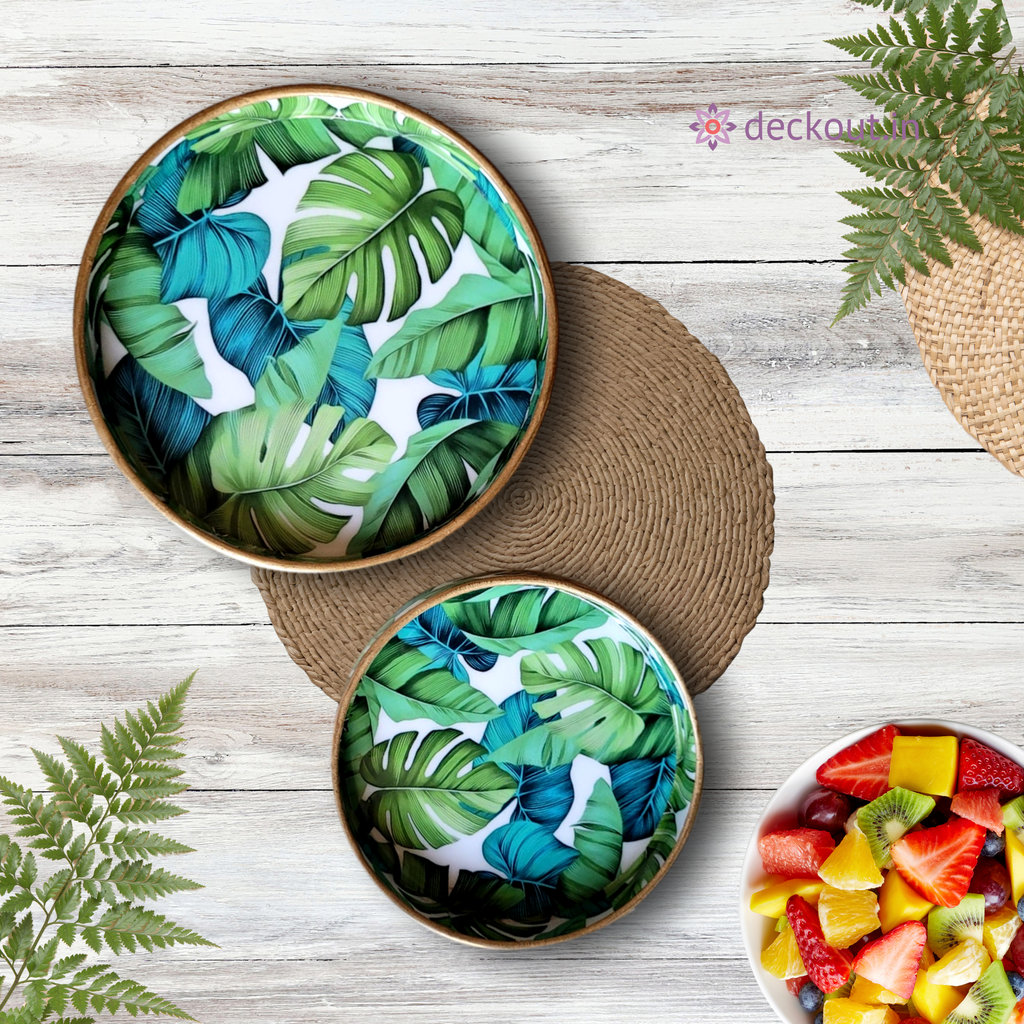 Tropical Round MDF Tray Set – deckout.in