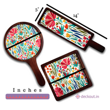 Floral Wood Platter Set