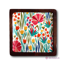 Floral Wood Platter Set