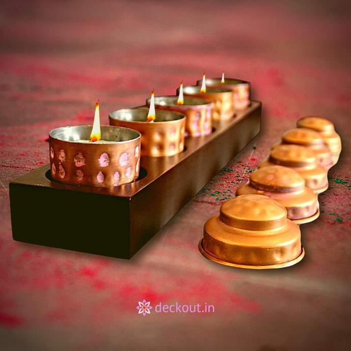 Rustic Votive Candle Tray Set-deckout.in