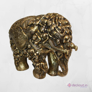 Carved Brass Elephant-deckout.in
