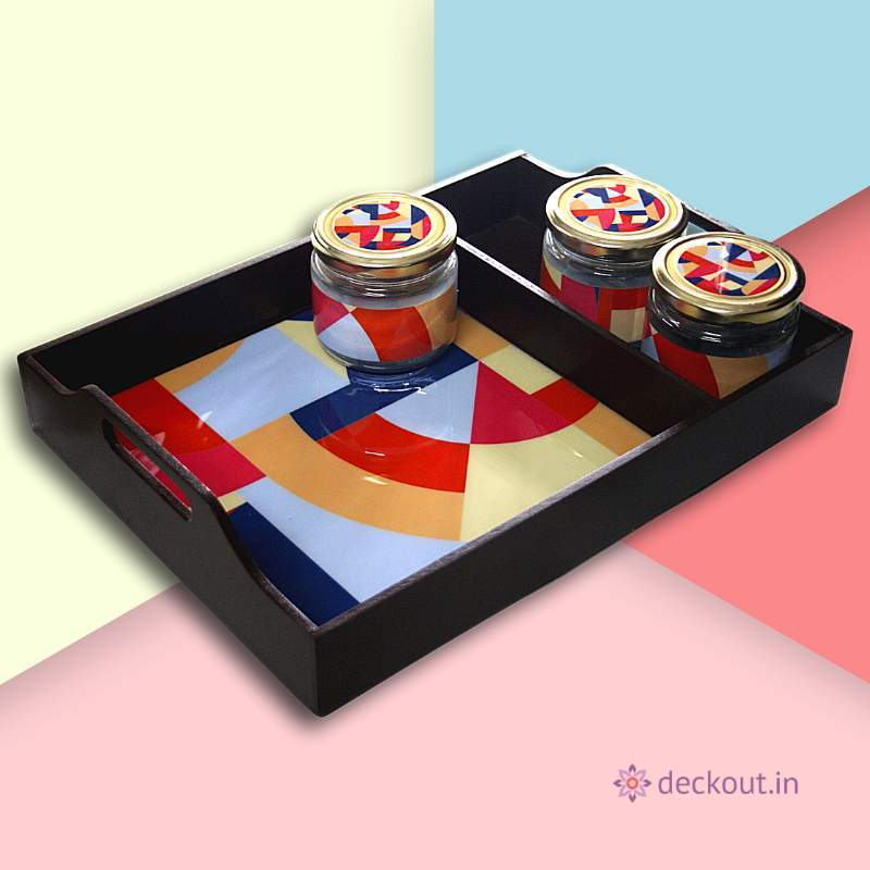 Divided Tray & Jars-deckout.in