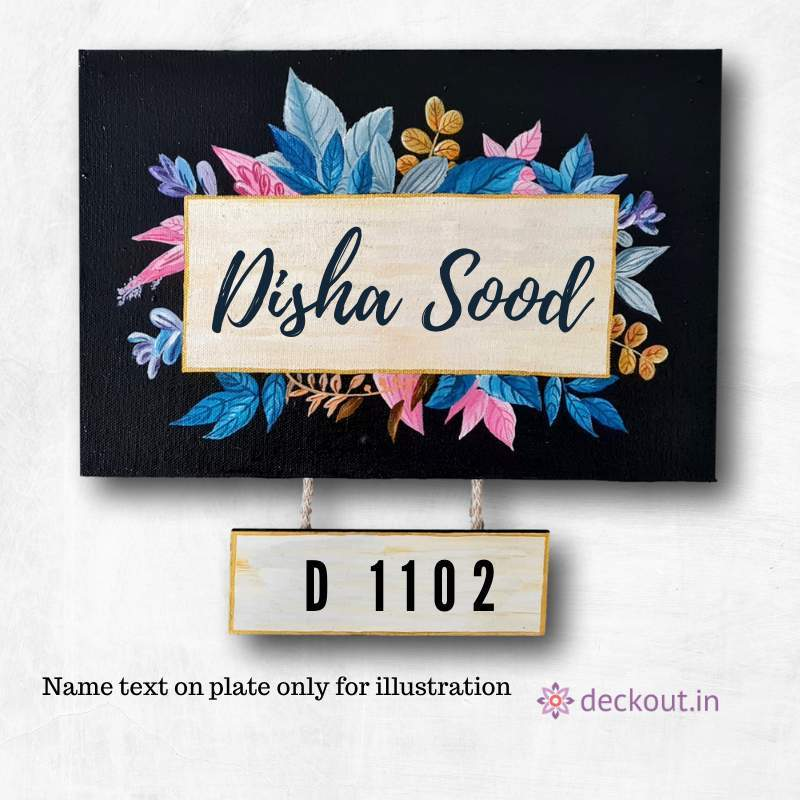 Floral Twin Plank Name Plate-deckout.in