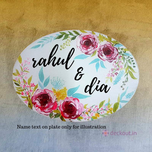 Hand Painted Oval Name Plate-deckout.in